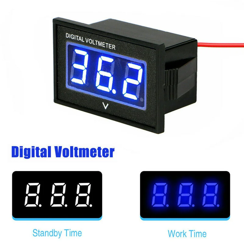 Waterproof Blue Golf Cart LED Digital Volt Meter Battery Gauge Fit Club 48V Universal Vintage Automotive Tools Car Accessories