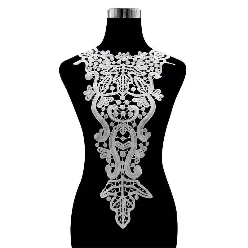 1PCS Embroidered 3d Flowers Lace Venise Embroidery Patches DIY Lace Collar Neckline Decorate Wedding Dress Sewing Craft Supplies