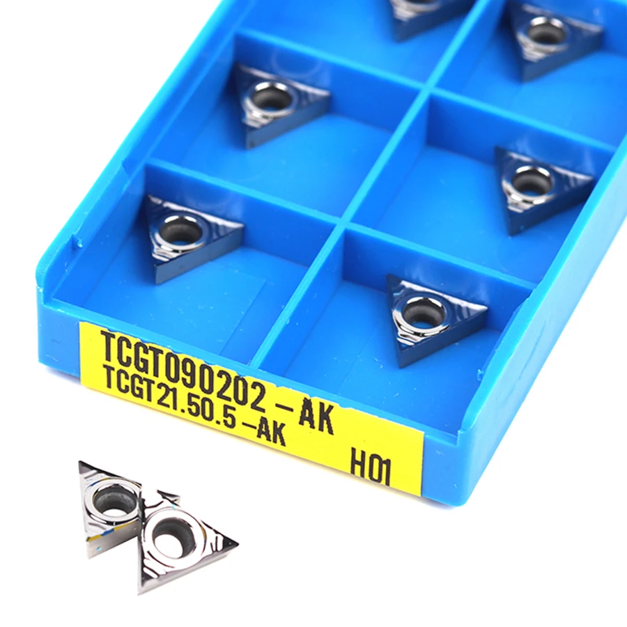 Аутентичные TCGT090202-AK H01 TCGT090204-AK H01 TCGT090208-AK H01 Карбид токарного станка с ЧПУ Поворотная лопасть подходит для обработки Алюминий