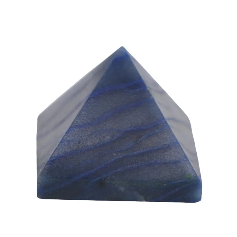 

New 100% Natural Blue-Vein Stone Crystal Pyramid Quartz Healing Stone Chakra Reiki Crystal Point Home Decoration Crafts Gem 1PC