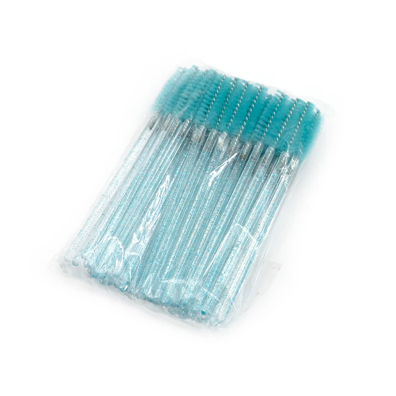 Brosse de maquillage pour cils en cristal, baguettes de mascara de bonne qualité, outil d'extension de cils, peigne de poulet, le plus récent, 50 pièces par paquet