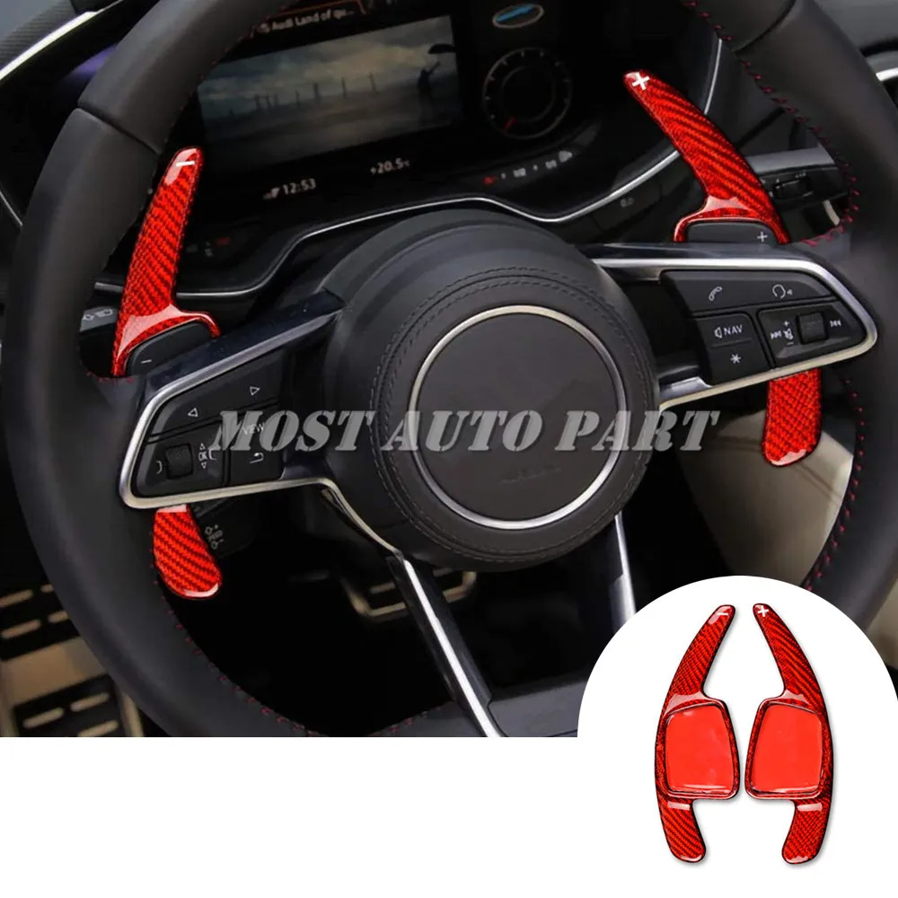 

Real Carbon Fiber Paddle Paddle Shift Steering Wheel Shifter For Audi A3 S3 A4 S4 A5 S5 A6 S6 A7 S7 Q2 Q5 Q7 TT TTS Red/Black