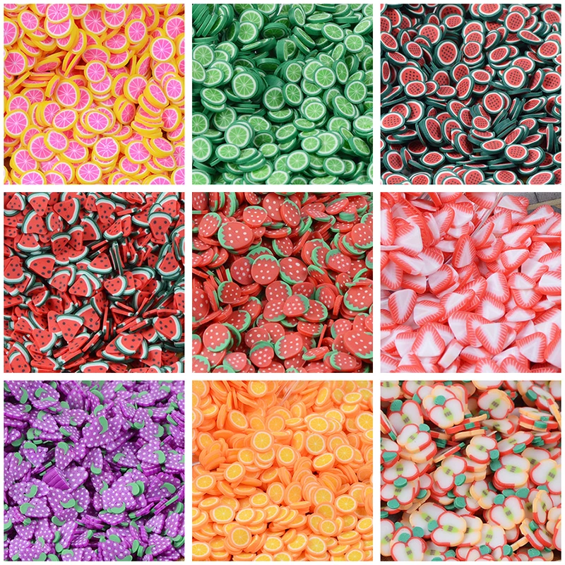 800pcs fette di frutta al limone fragola tutto per melma additivi contengono riempitivi di fascini per forniture per Nail Art accesso Decor giocattolo regalo