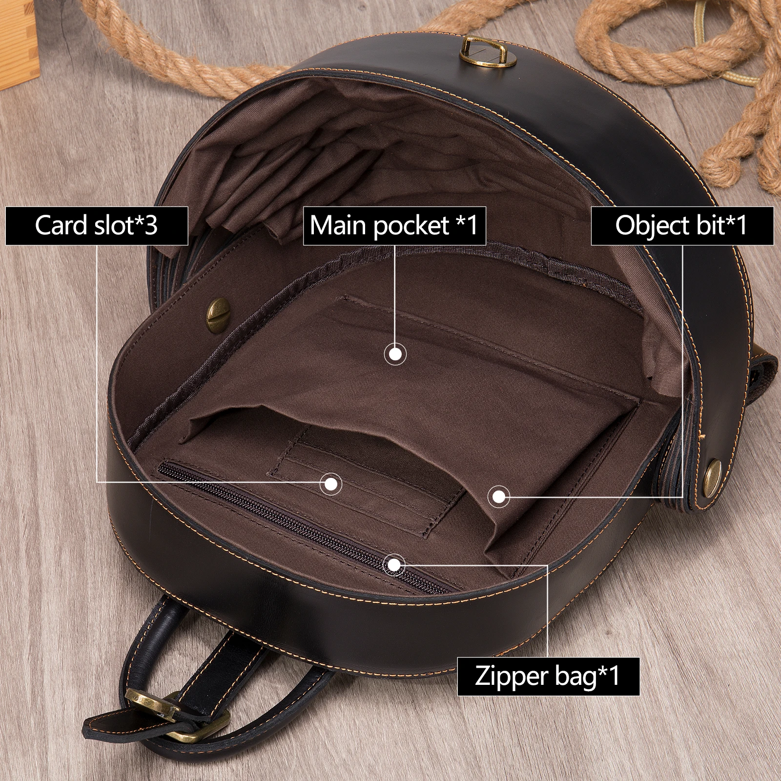 WESTAL Crazy Horse Leather Backpack for Woman Round Mini Schoolbag Backpack Purse Antitheft Rucksack Ladies Designer Backpacks