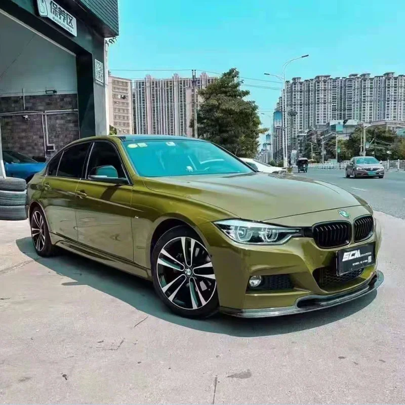 

Highest Quality Battle Green Gloss Vinyl Wrap Film Glossy Car Wrapping Foil with Air Release DIY Adhesive Decal