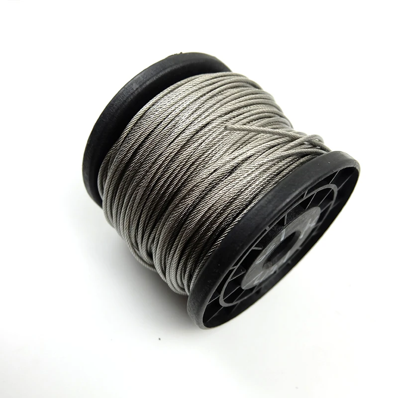 10m 3mm 7x7 PVC Coated Flexible steel wire Rope Soft Cable Transparent Stainless Steel Clothesline