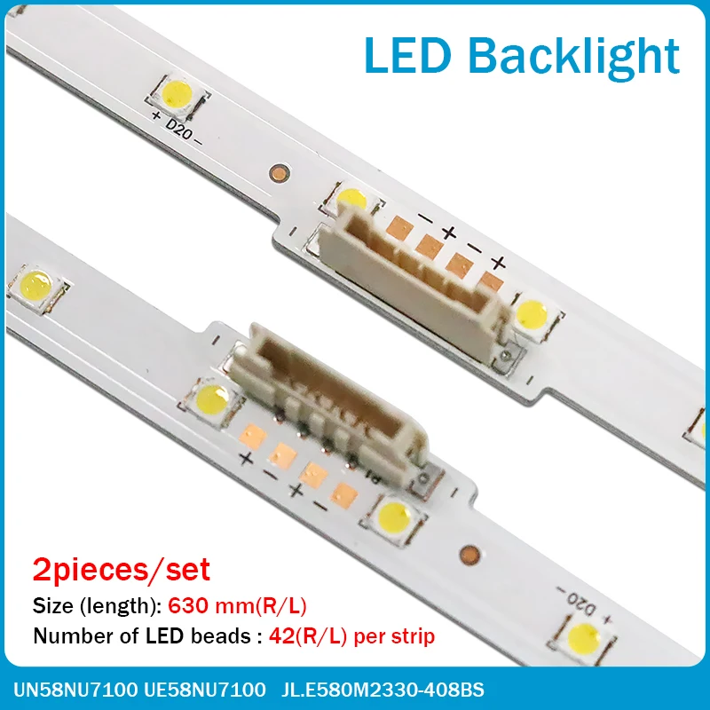 Tira de luces LED de retroiluminación, accesorio para Samsung UN58NU7100 UE58NU7100 UN58nu710D UN58NU6080 LM41-00632A BN96-46866A, 2 unidades, novedad