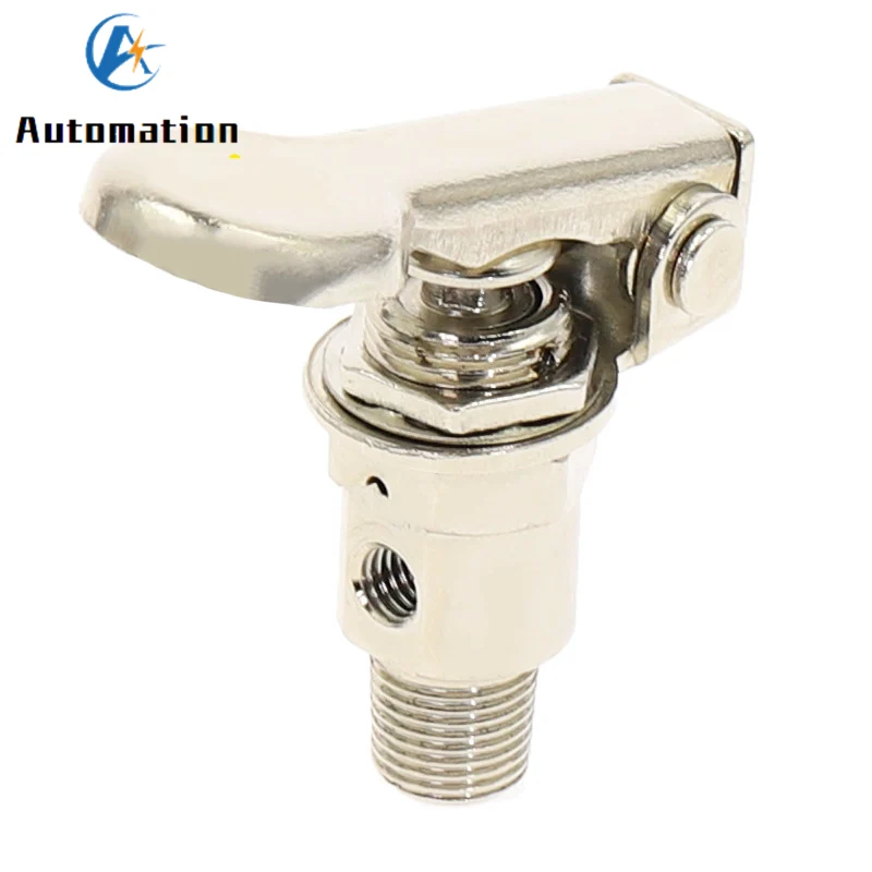 Air Pneumatic Mechanical Valve TAC2-3P Exhaust valve 2 Position 3 Way M5 Female 1/8 Male Thread Lever Button Switch w Fiittings