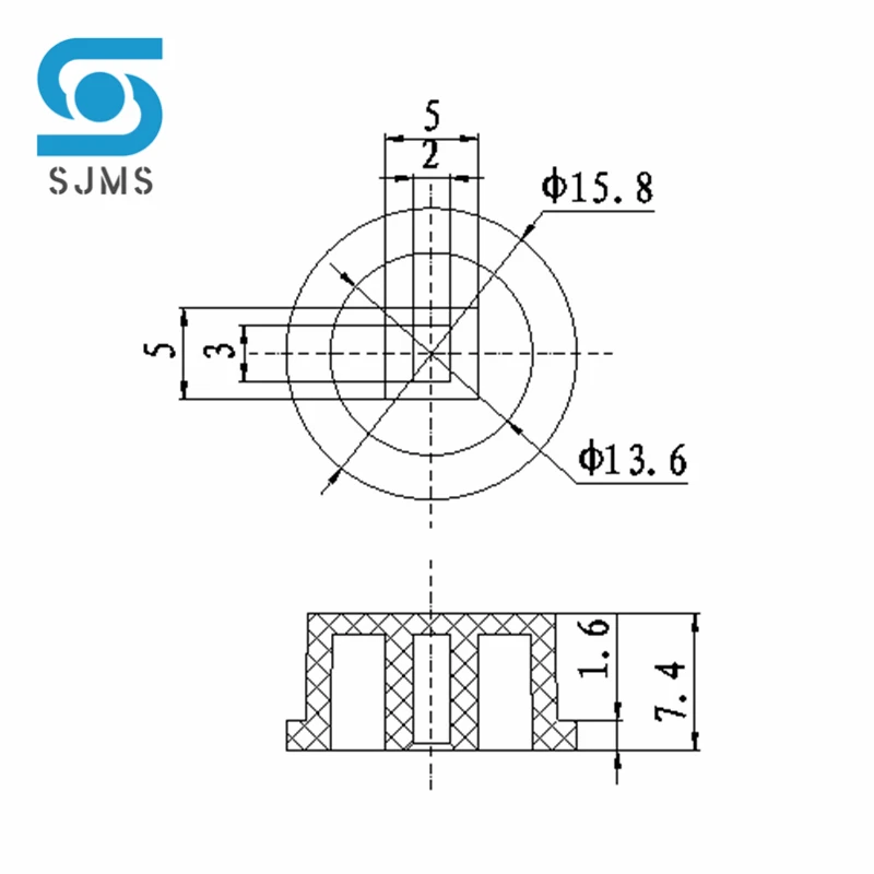 50pcs A03 Micro Tactile Push Button Switch Cap Fit for 5.8*5.8 7*7 8*8* 8.5*8.5mm Reset Self-locking Switchs 15.8*7.4MM