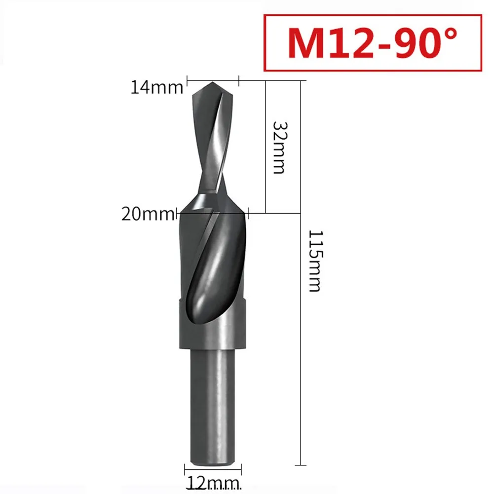 90/180 درجة M3-12 HSS غاطسة دوامة خطوة مثقاب الخشب لحفر المعادن conwomsunk الحفر الفرعية خطوة الحفر الشطب