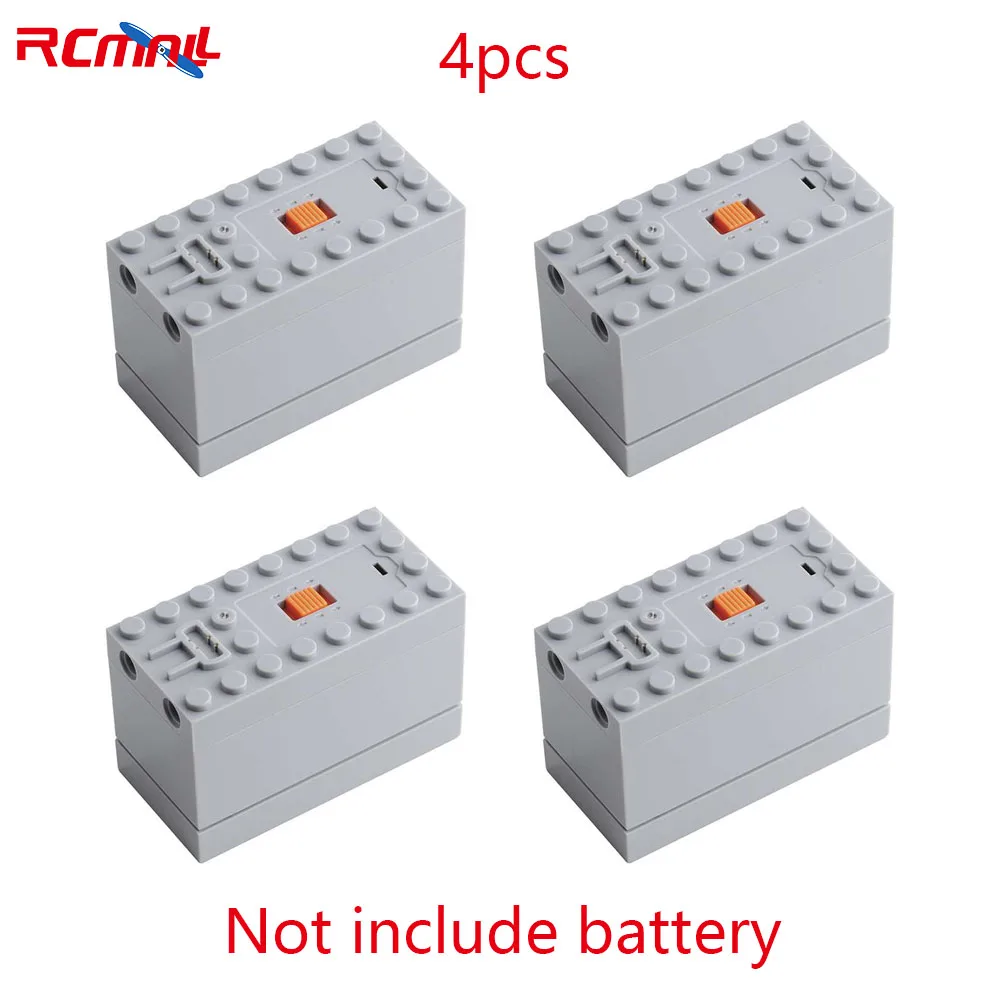 

RCmall 4Pcs MOC Power Functions 9V AAA Battery Box(Not include battery) Compatible with Legoeds RC Car Building Blocks