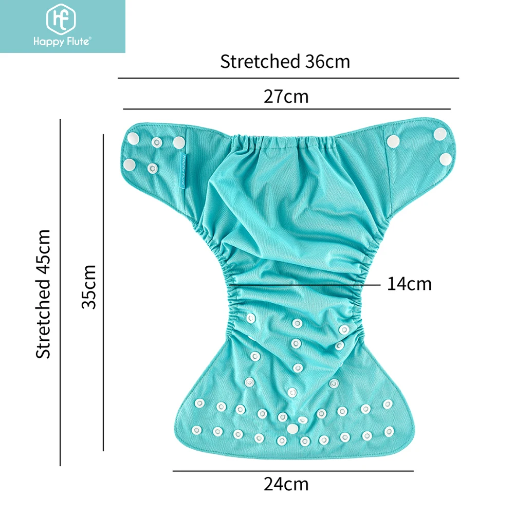 Happyflute New Hot Sale OS Pocket Diaper Plain&Print Washable&Reusable Adjustable Baby Nappy Cover