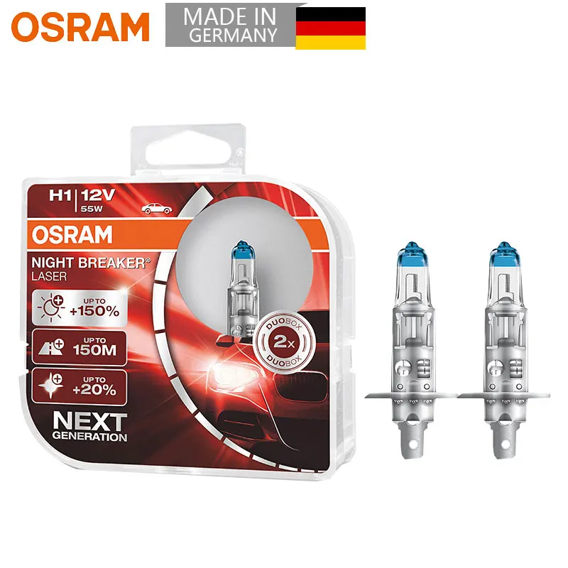 OSRAM H1 Night Breaker Laser Next Generation Headlight Car Headlight Auto Fog Lamps  12V 55W 3700K 64150NL (2 Pieces)