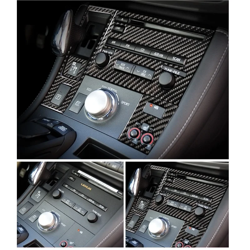 

Аксессуары для интерьера из углеродного волокна, декоративная рамка для панели переключения передач переменного тока, CD, наклейка на розетку, подходит для Lexus CT200h