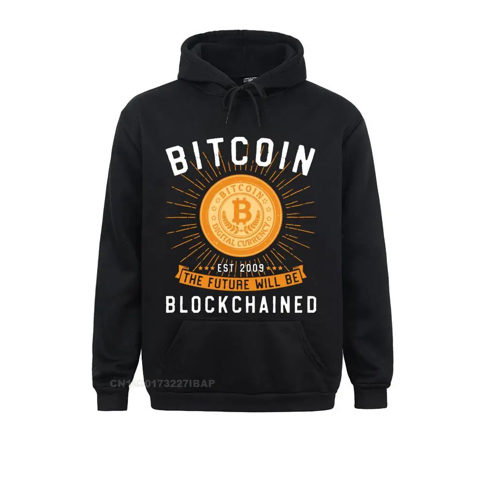 Men Normal Harajuku Hoodies Bitcoin The Future Will Be Blockchained Cotton Fashionable Mens Clothes