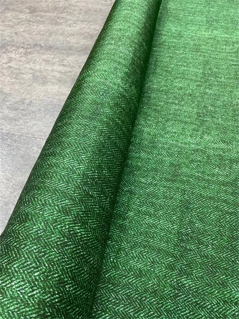 Summer New Green Bottom Herringbone Print Twill Stretch Silk Fabric Temperament Small Suit Shirt Fabric Sewing Tulle Fabric div