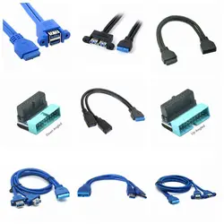 USB 3.0 Motherboard 20 Pin Header Extension Adapter Cable USB Double Connector Female to Female Extender,20pin USB 0.5M Cable