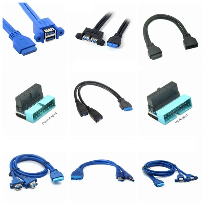 USB 3.0 Motherboard 20 Pin Header Extension Adapter Cable  USB Double Connector Female to Female Extender,20pin USB 0.5M Cable