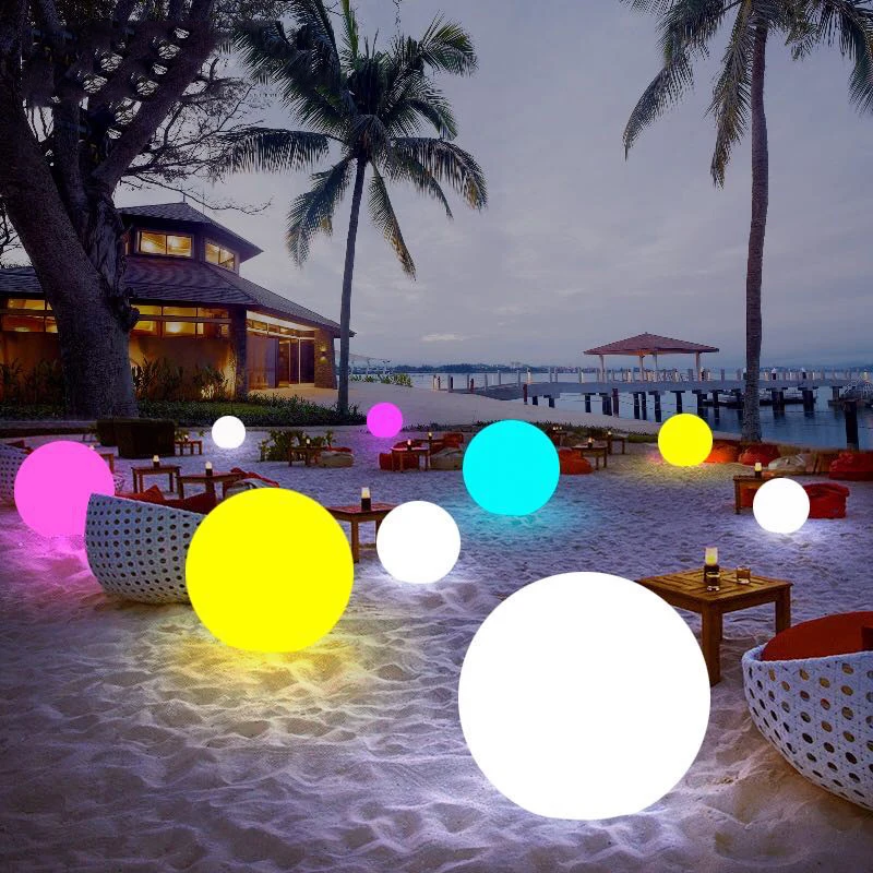 Garden Ball Lights 8/12/15/20cm Waterproof LED Lawn Night Lamps Rechargeable RGB Landscape Outdoor Christmas Party Decor Lights