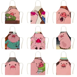 Cute Piggy Pink Pig Apron Adult Kids Kitchen Linen Household Cleaning Ladies Household Cooking Antifouling Apron Wholesale Price