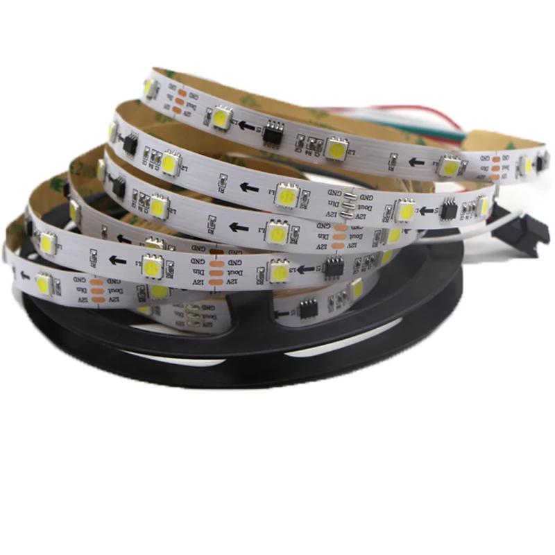 Imagem -02 - Led Pixel Strip Cor Monocromática 5050 Programável Endereçável 30 60 Leds m Externo Grande ic 2811 Controle Led Strip dc 12v Ws2811