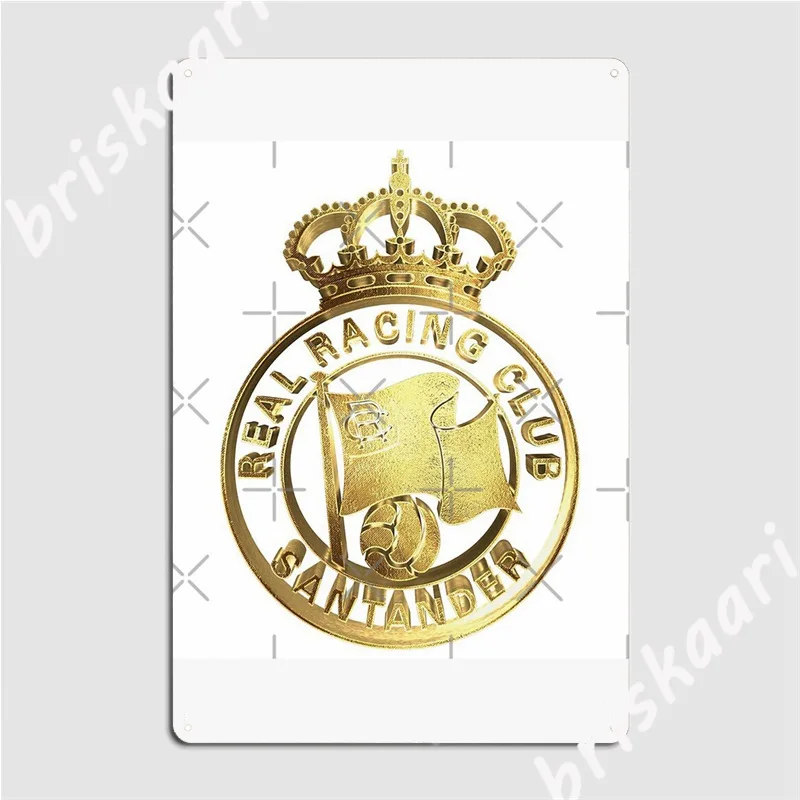 طبعة ذهبية سباق سانتاندر كرات القدم المشجعين من اسبانيا علامات معدنية جداريات اللوحات المخصصة للحفلات القصدير تسجيل الملصقات