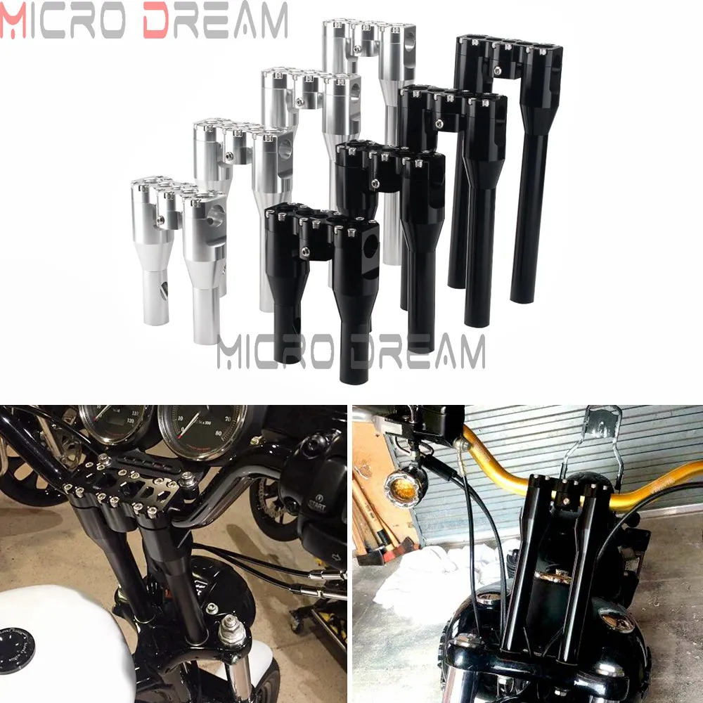 

Top Clamp Straight Style 1" Modular Handlebar Risers for Harley Dyna Street Bob Softail Sportster Touring Chopper Bobber Custom