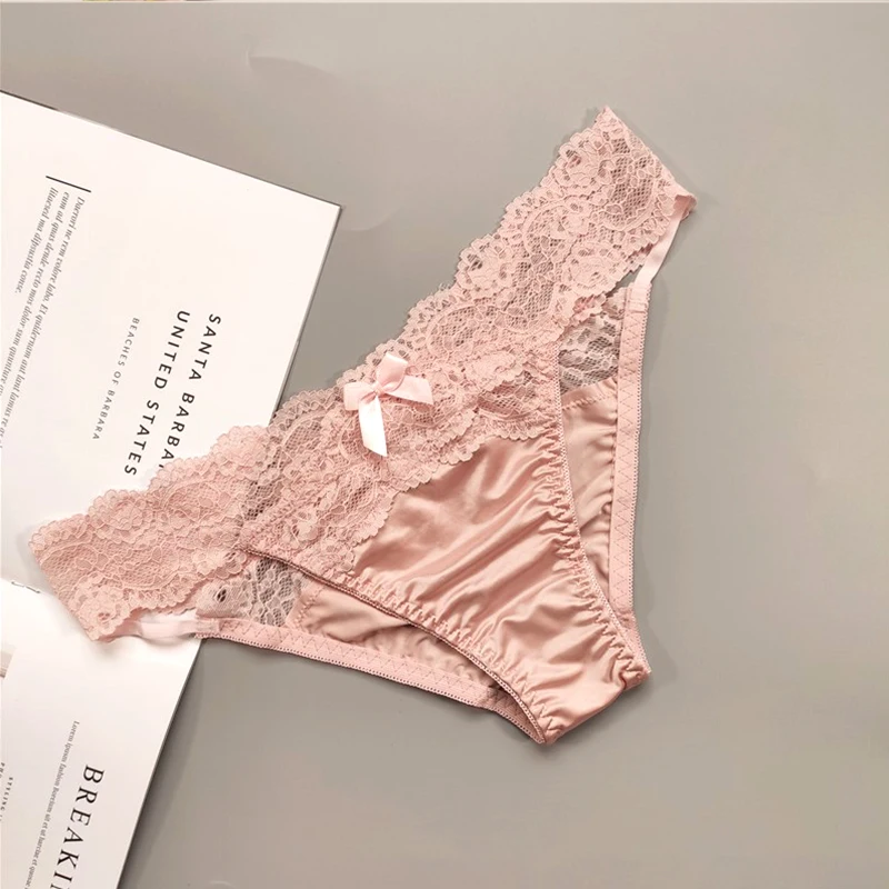 Underwear Women Sexy Lace Thong Pants Female Hollow Out Panties Low Waist Fashion Underpants New Ladies Bow Underwear Shorts