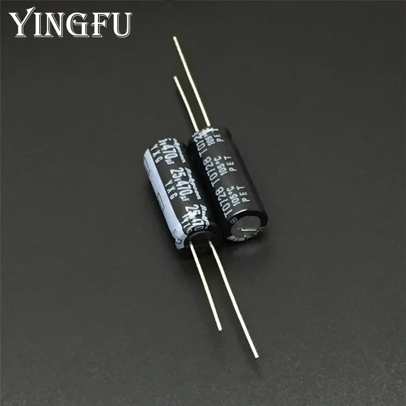 10pcs/100pcs 470uF 25V RUBYCON YXG Series 8x20mm High Ripple Current Long Life 25V470uF Capacitor