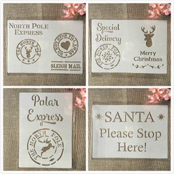 Quadros decorativos para decoração de parede, 4 peças, a4, 29cm, polar express, santa fé, cervo, diy, pintura em parede, scrapbook, gravação em relevo, álbum