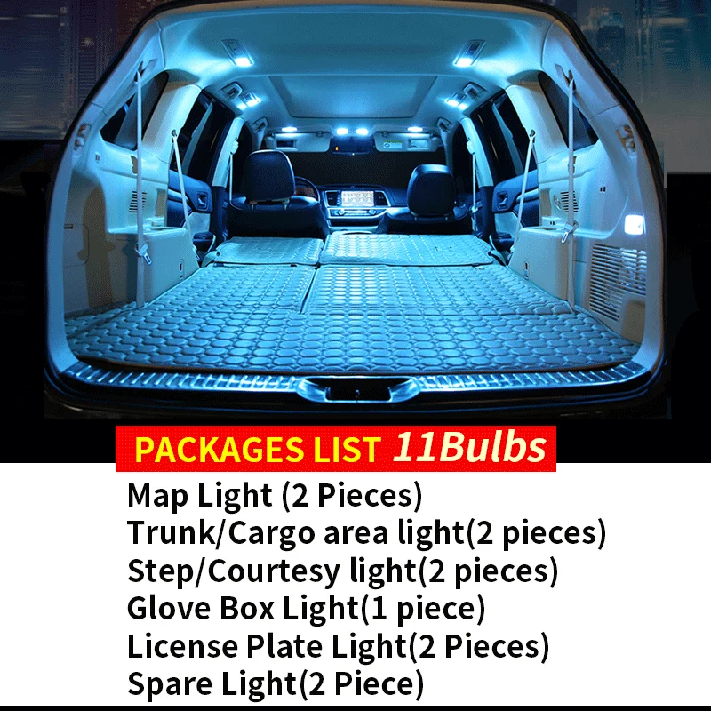 11x Canbus Error Free LED Interior Light Kit Package for 2013-2016 Honda CR-Z Car Accessories Map Dome Trunk License Light