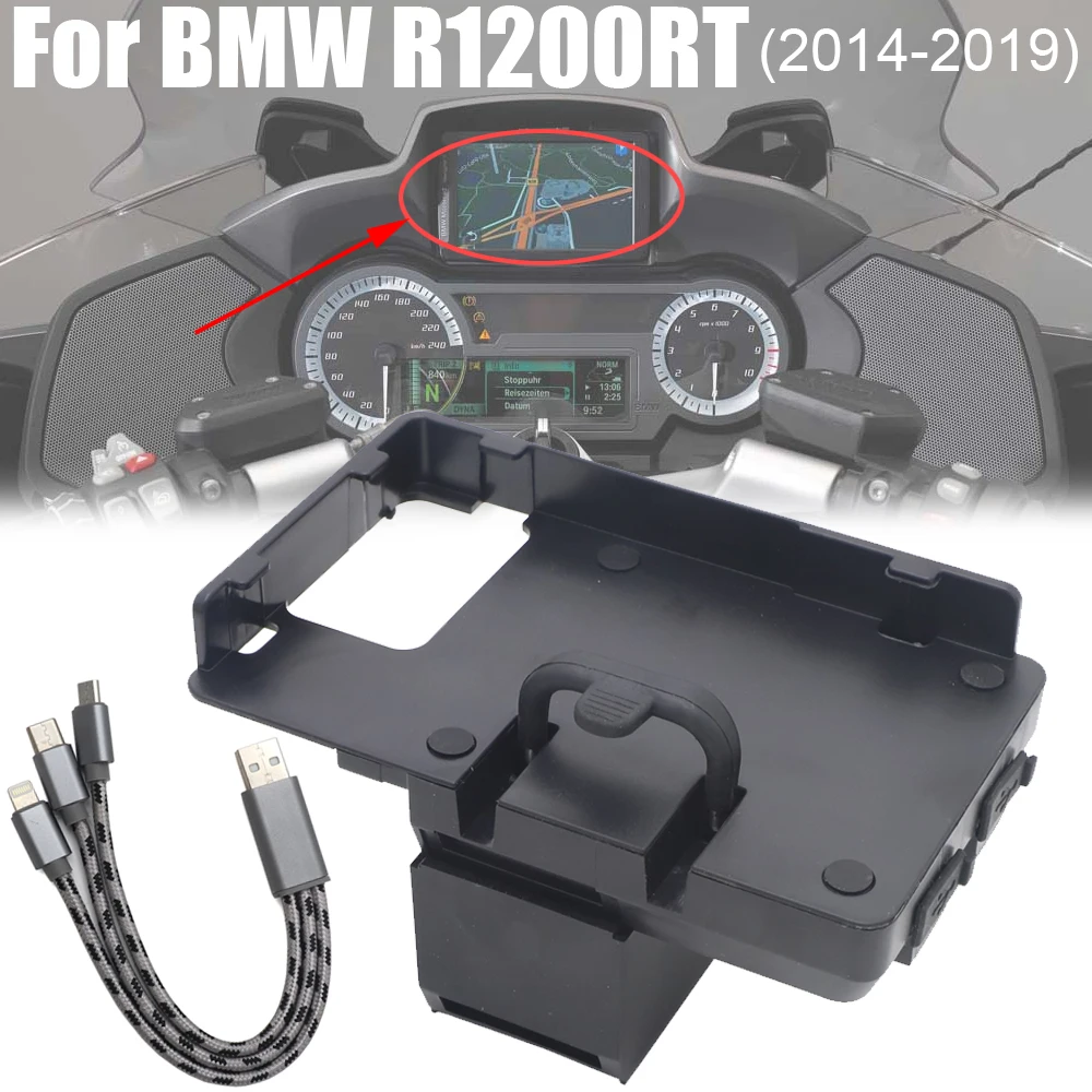 Motorcycle navigation bracket For BMW R1200RT R1250RT handheld gps navigator usb charger Phone Navigation Holder 2014-2020 2019