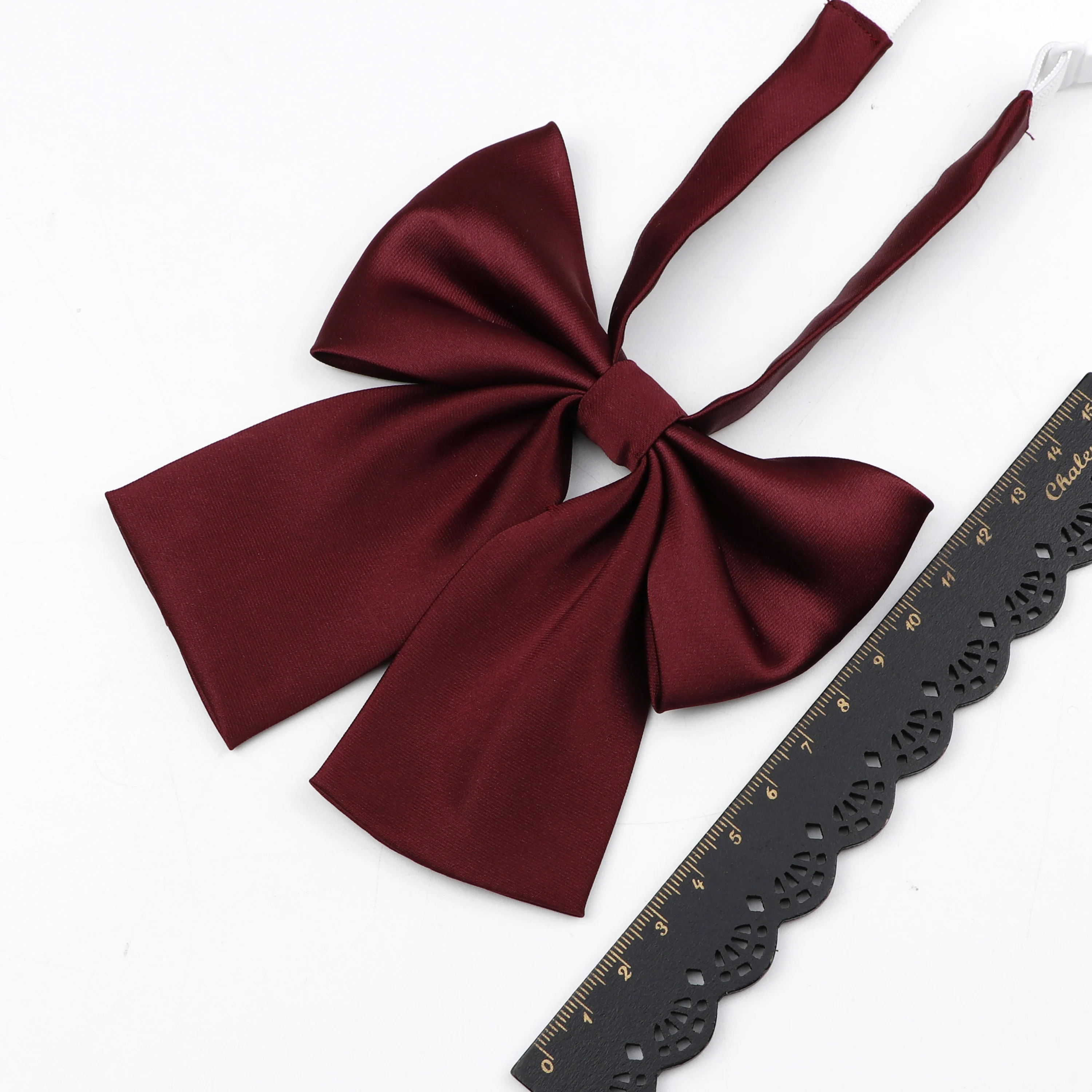 ربطة عنق ملونة عتيقة للنساء والفتيات ، ربطة عنق ، لون سادة ، أنيقة ، صناعة يدوية ، قميص بسيط ، طوق ، إكسسوارات #2