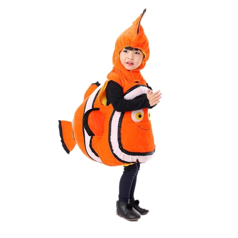 Deluxe Adorable Child Clownfish From Pixar Animated Film Finding Nemo Little Baby Fishy Halloween Cosplay Costume Age 2-7 Years