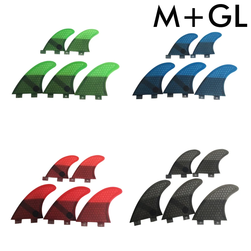 Surfing Double tabs Fin M+GL Size Tri-Quad Fin  Fibreglass Fins Double Tabs Surfboard  Fin In Surfing  Surf  Fins Free Shipping