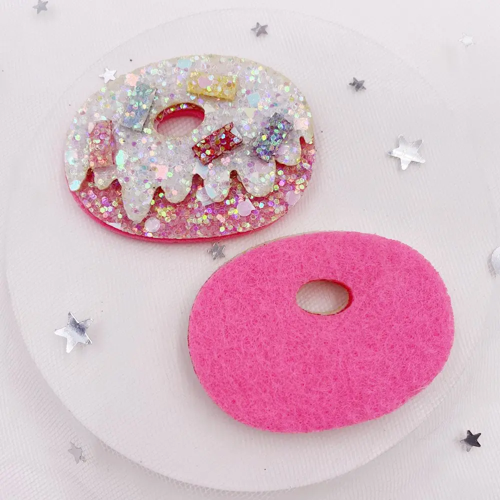 Felt Fabric Glitter Rainbow Meteor Popsicle Doughnut Applique Wedding DIY Sewing Patch Hair Bow Accessories DIY Craft Supplies