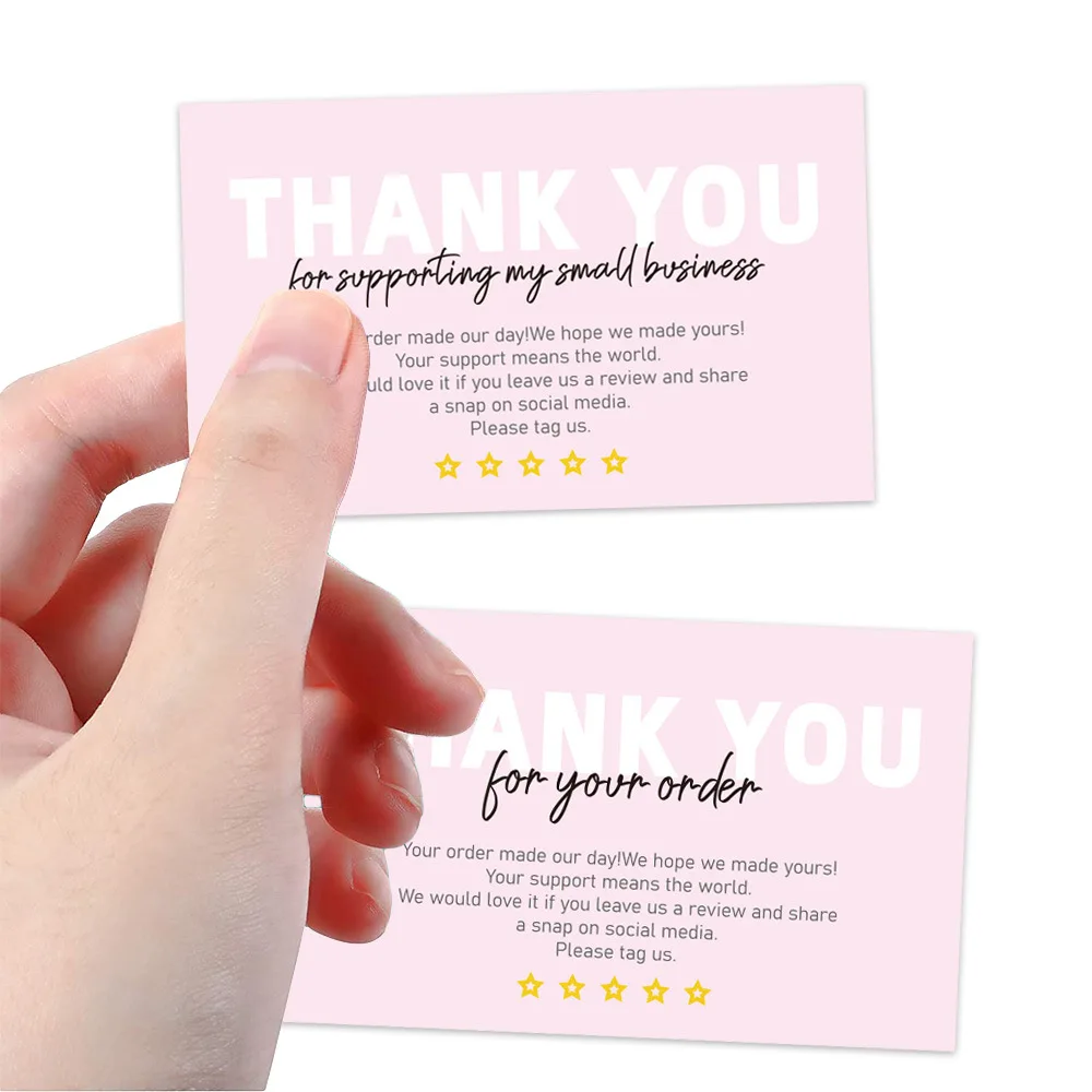 10-30Pcs Pink Thank You For Supporting My Small Business Appreciate Cards Greeting Postcard For Online Retail Shopping