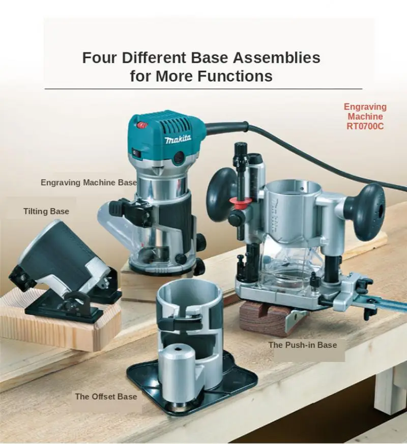 Japan, Woodworking Trimming Machine Base, Tilting, Offset, Press-in, Linear Guide, Bakelite Milling Accessories