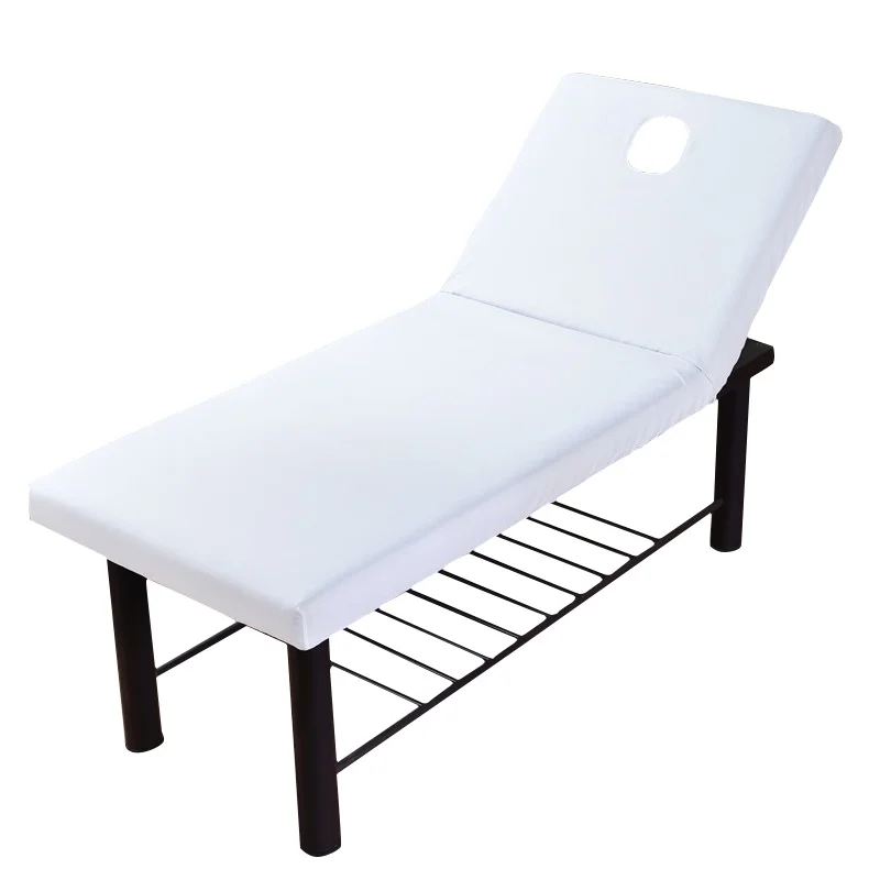 Pure Color Massage Table Bed Fitted Sheet Elastic Full Cover Rubber Band Massage SPA Treatment Bed Cover with Hole Sabanas