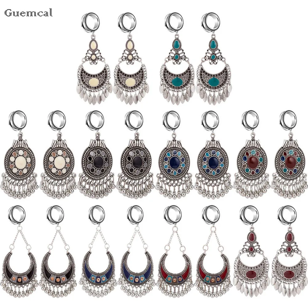 

Guemcal 2pcs Hot-selling Ethnic Style Long Tassel Pendant Earrings 6mm-30mm Exquisite Body Piercing Jewelry