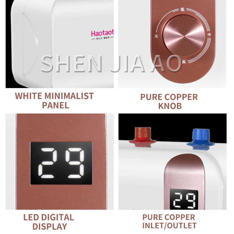 Электрический водонагреватель 8L, бытовой водонагреватель быстрого нагрева, механический водонагреватель с цифровым дисплеем, 220 В