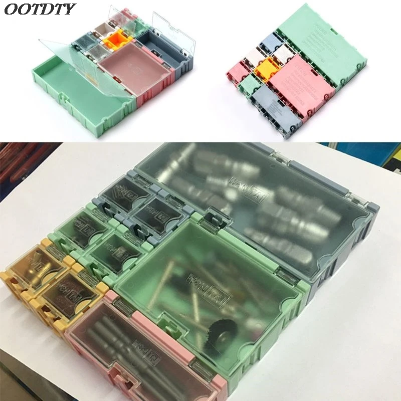 9 stks/set SMD Container SMT IC Elektronische Onderdelen Mini Opbergdoos Sieraden Case