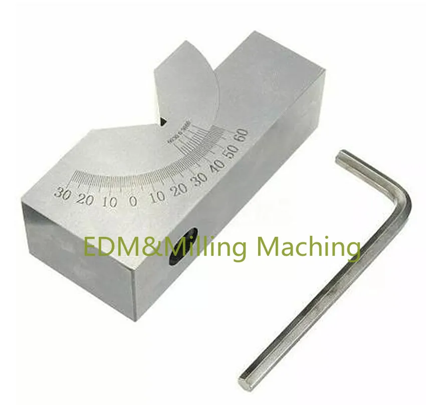 CNC-abrazadera de sujeción de ángulo ajustable de 90 grados para máquina de fresado, bloque en V de 0-60Celsius