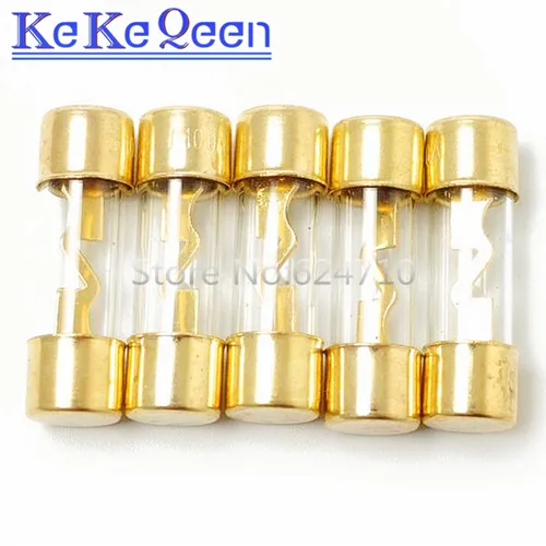 Imagen 2 del producto 1 unids/lote AGU 5AU fusible 32V 10*38mm 10A 15A 20A 25A 30A 40A 50A 60A 70A 80A 100A fusible de Audio de coche de vidrio chapado en oro