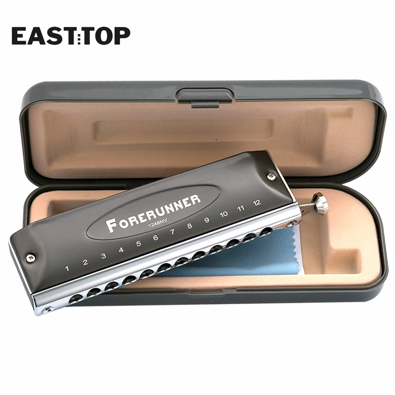 EASTTOP Mondharmonica Muziekinstrumenten Sleutel van C 12 Gaten 48 Tonen Chromatische Instrumentos Musicales Chromatisch Concurrerend 1248NV