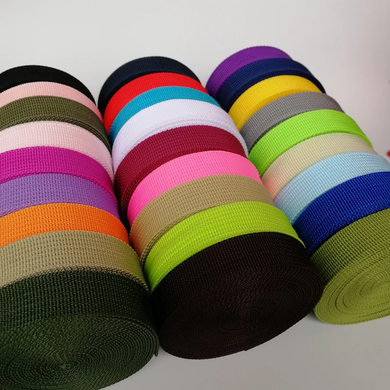 20mm Wide 5 Yards Polypropylene Webbing Light Grey for Bags Sewing Belt Dog Collars Strapping Dark Rose Fruit Green Violet