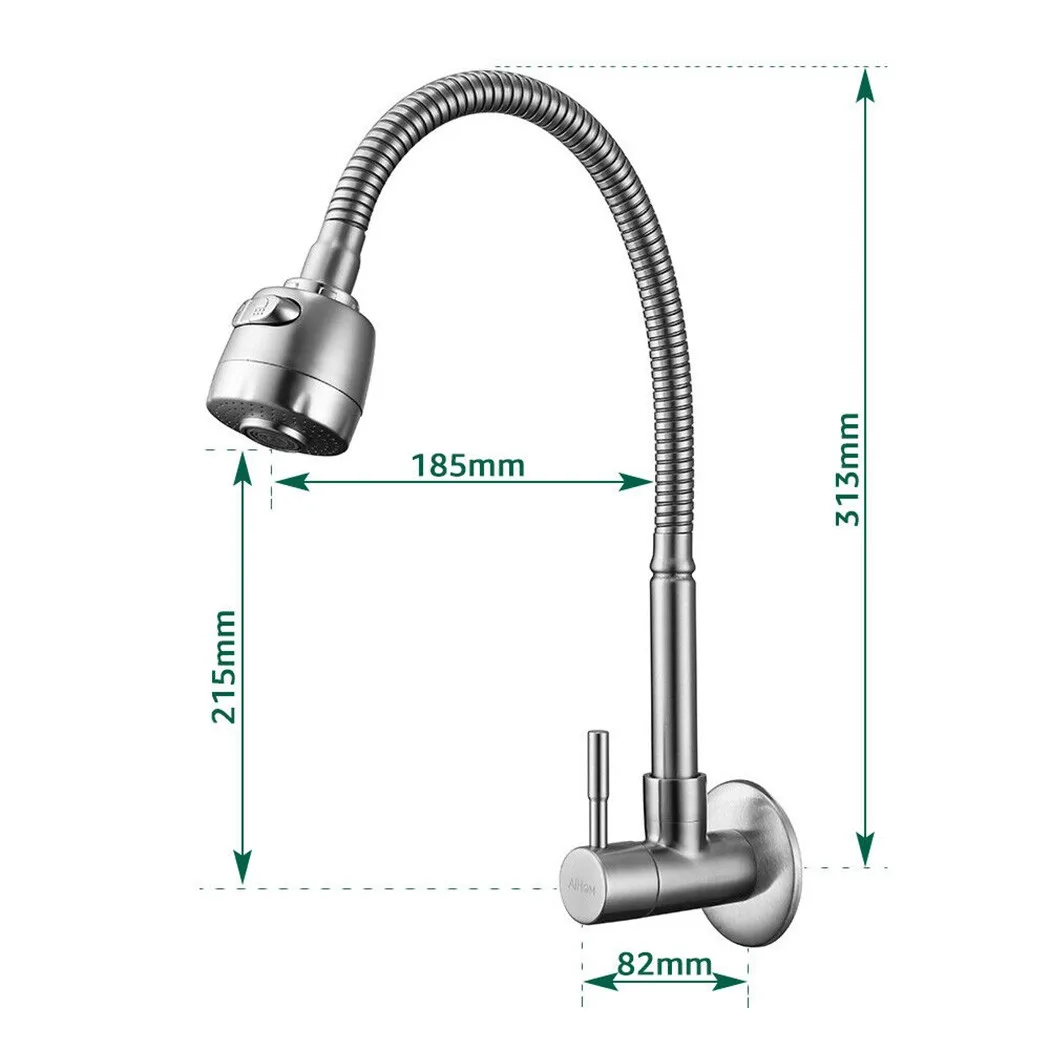 1PC Brushed Nickel Wall Mount Kitchen Filler Laundry Stainless Steel Faucet Sprayer Home Hardware Accessories