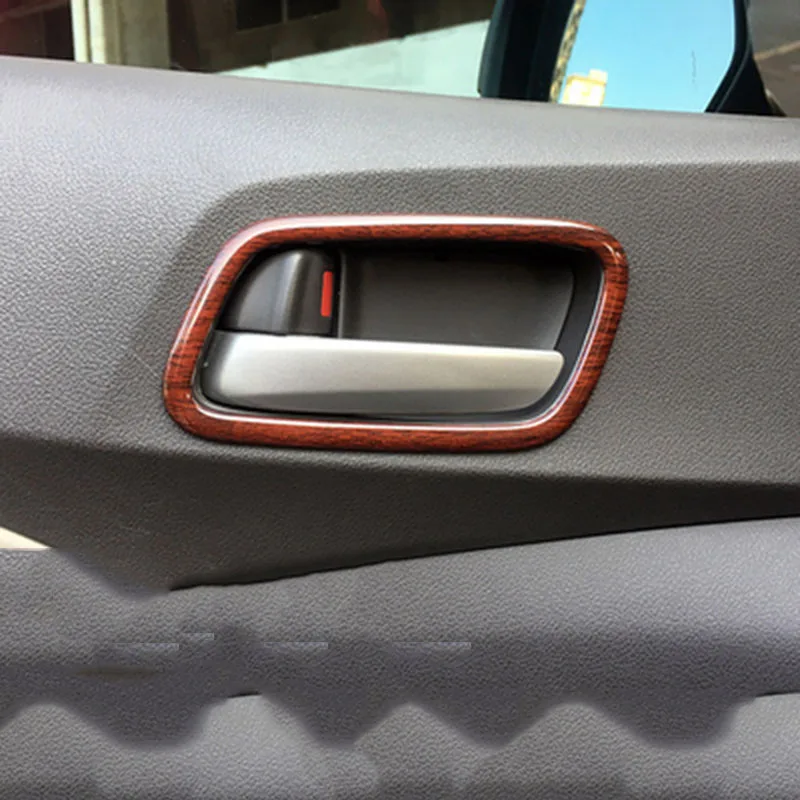 For Honda CRV CR-V 2015-2016 Peach wood grain Inner Door Handle Frame Trim Wood Grain 4PCS