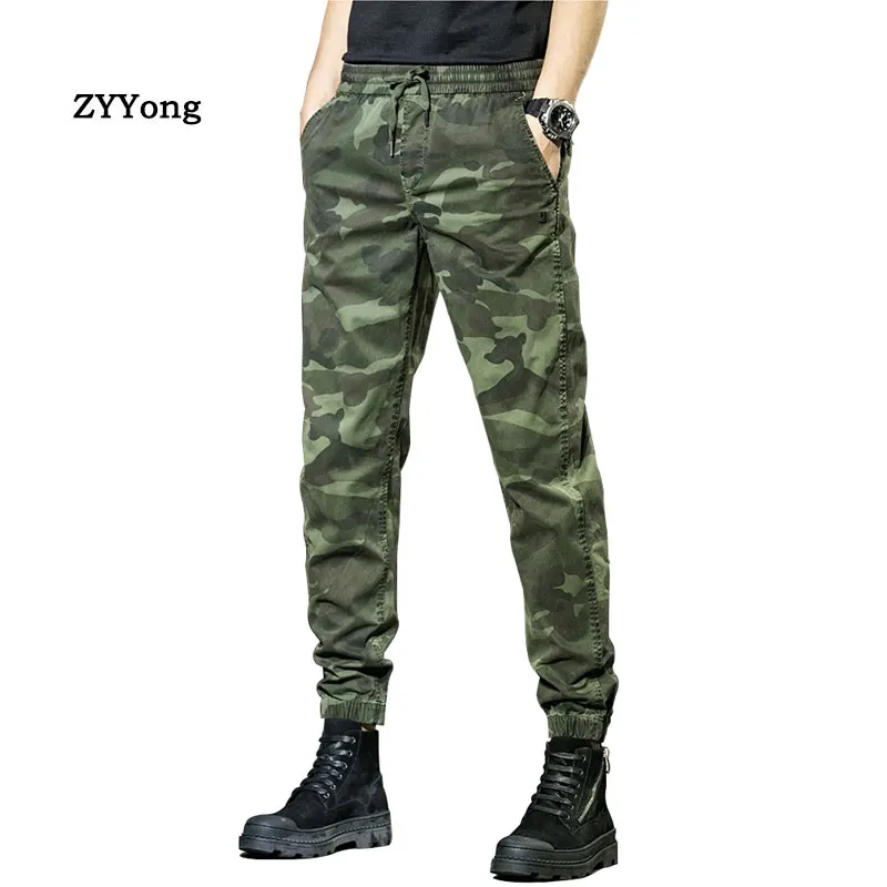 Cotton Leisure Mens Autumn Pencil Pants Military Beam Feet Men Camouflage  Pants  Motion Comfortable Cargo Trousers Camo Jogger