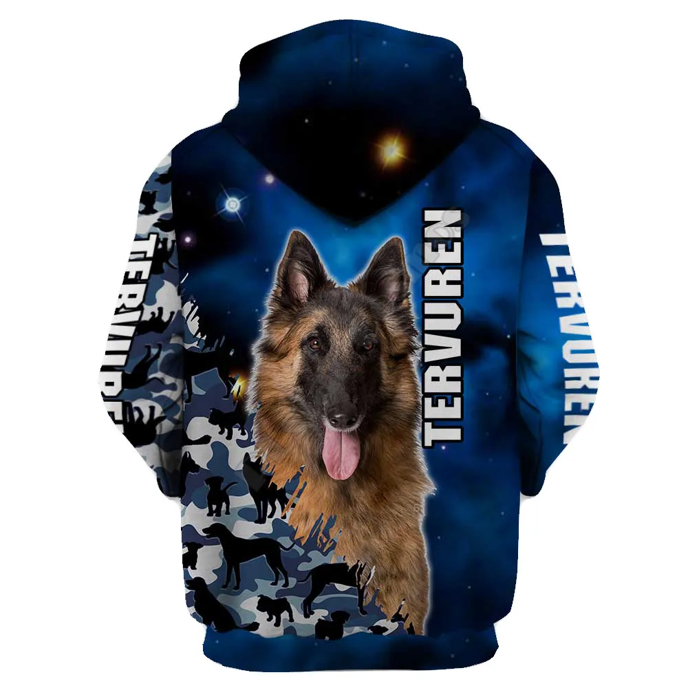 Tervuren 3D Hoodies Printed Pullover Men For Women Funny Animal Sweatshirts Fashion Cosplay Apparel Sweater